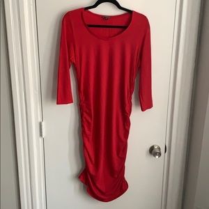 Express t-shirt dress with flattering rouching